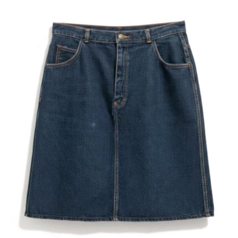 GITANO Vtg‎ Denim Skirt Sz 13/14 Front Slit 29" Waist